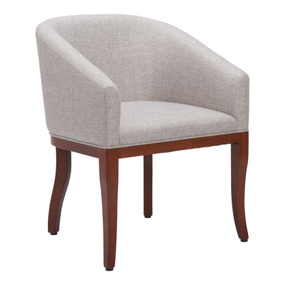 Gray and Brown Upholstery Dining Arm Chair