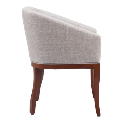 Gray and Brown Upholstery Dining Arm Chair
