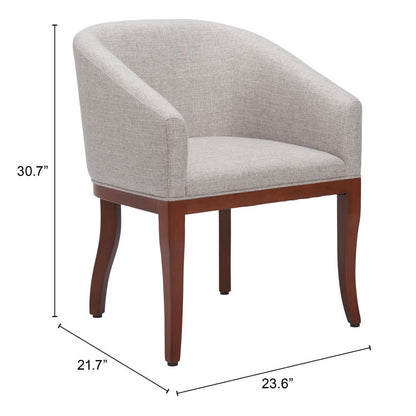 Gray and Brown Upholstery Dining Arm Chair