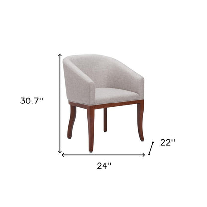 Gray and Brown Upholstery Dining Arm Chair