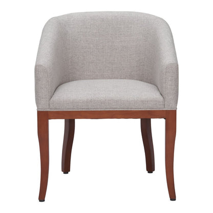 Gray and Brown Upholstery Dining Arm Chair
