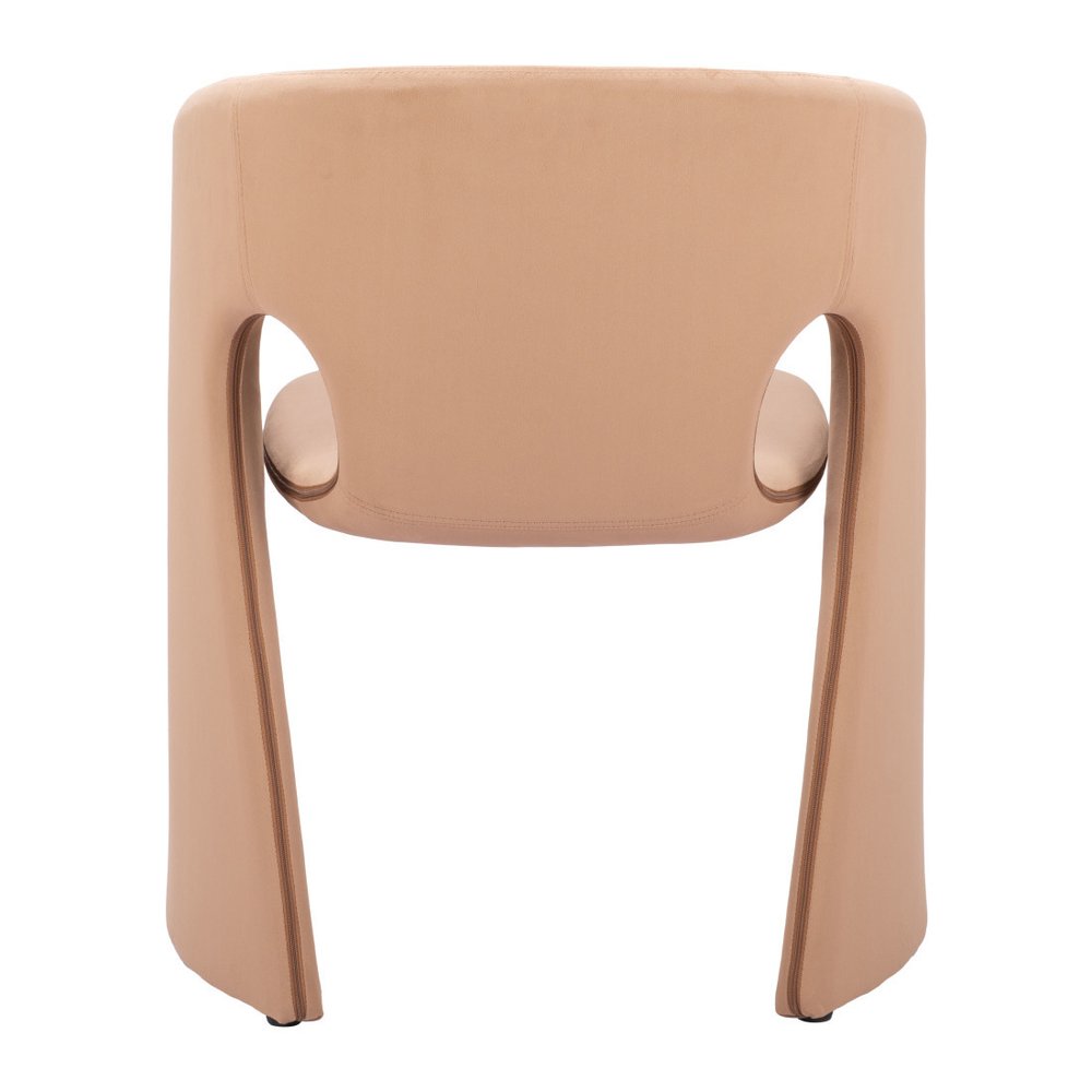 Tan and Beige Upholstery Dining Arm Chair