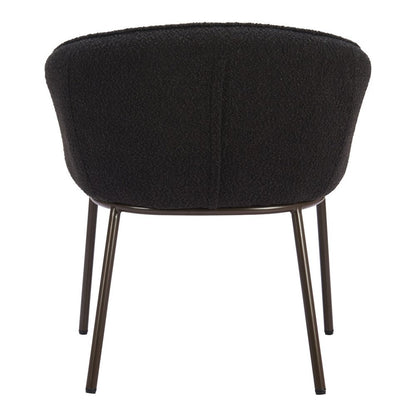 Black and Bronze Faux Fur Dining Arm Chair
