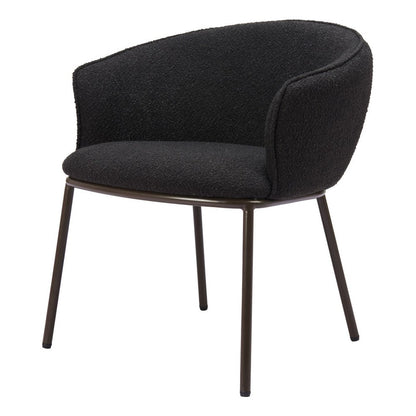 Black and Bronze Faux Fur Dining Arm Chair