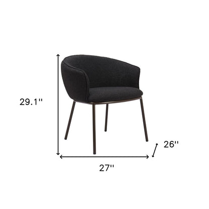 Black and Bronze Faux Fur Dining Arm Chair