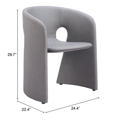 Gray Faux Leather Dining Arm Chair