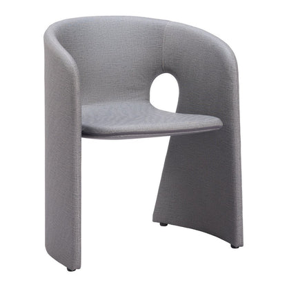 Gray Faux Leather Dining Arm Chair