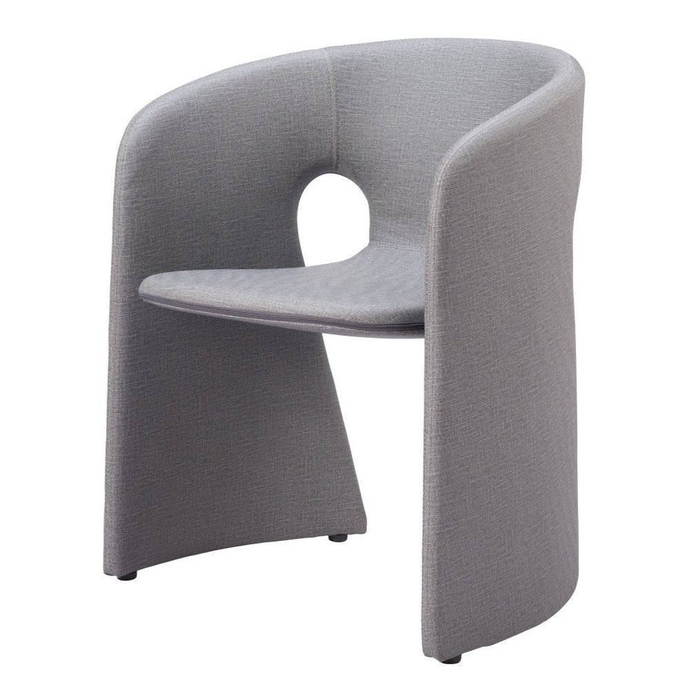Gray Faux Leather Dining Arm Chair
