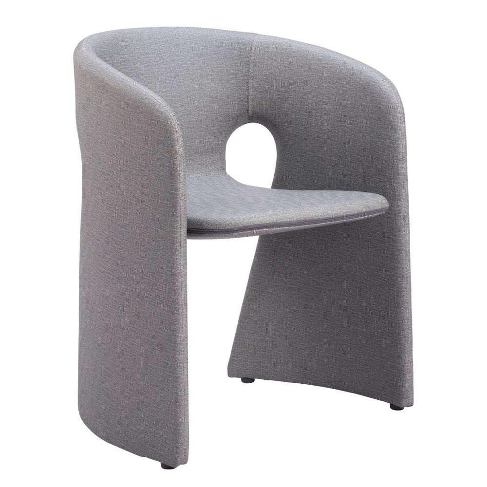 Gray Faux Leather Dining Arm Chair