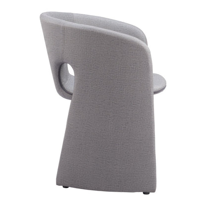 Gray Faux Leather Dining Arm Chair