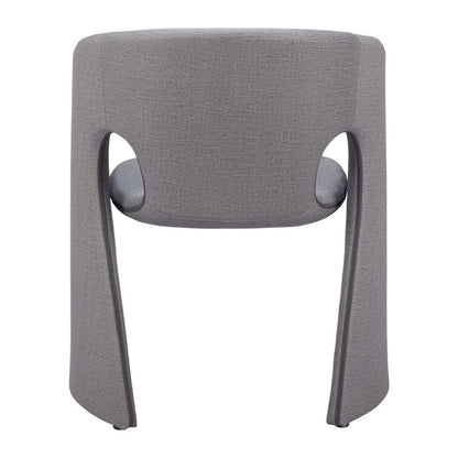Gray Faux Leather Dining Arm Chair