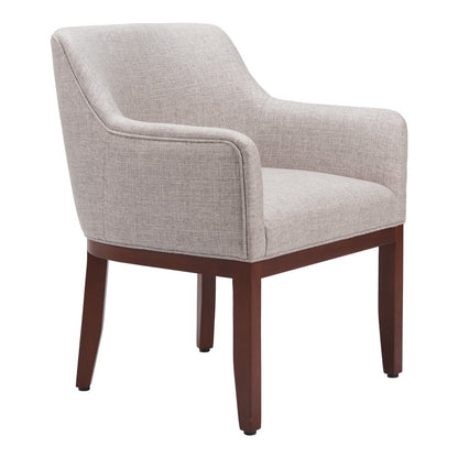 Gray and Brown Upholstery Dining Arm Chair