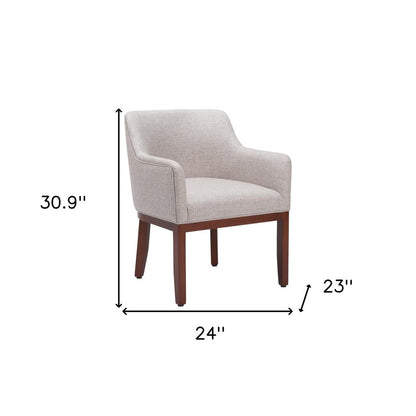 Gray and Brown Upholstery Dining Arm Chair