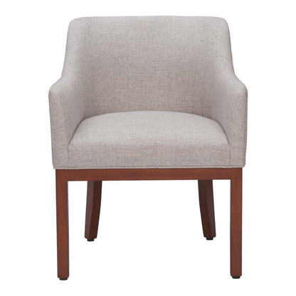Gray and Brown Upholstery Dining Arm Chair