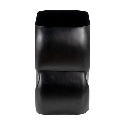 16" Black Solid Wood Figurine End Table