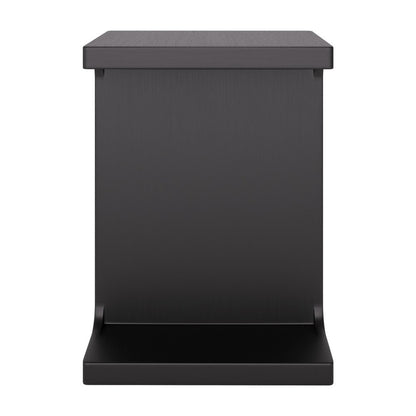 20" Black Solid Wood Pedestal End Table