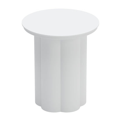 19" White Aluminum Round Pedestal End Table