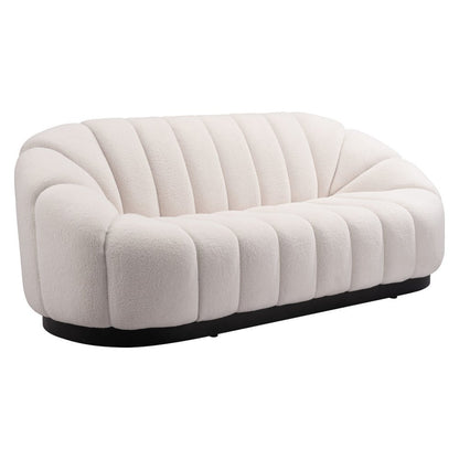 85" Cream Curved Sofa