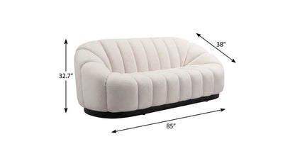 85" Cream Curved Sofa