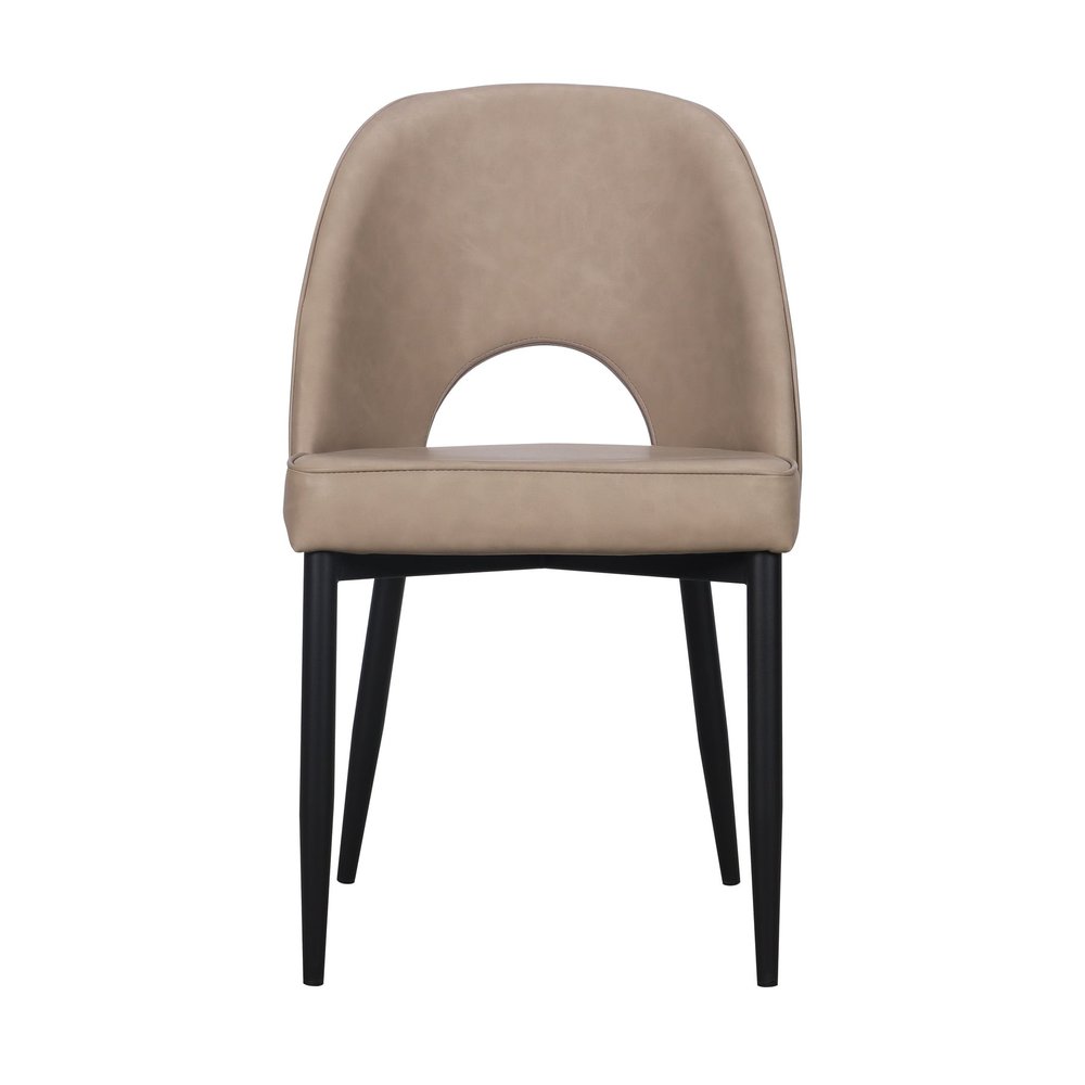 Set of Two Light Gray Slipcovered Faux Leather Dining Side Chairs