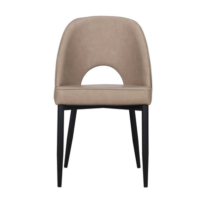 Set of Two Light Gray Slipcovered Faux Leather Dining Side Chairs