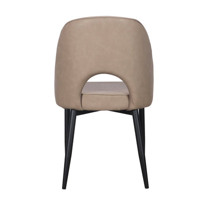 Set of Two Light Gray Slipcovered Faux Leather Dining Side Chairs