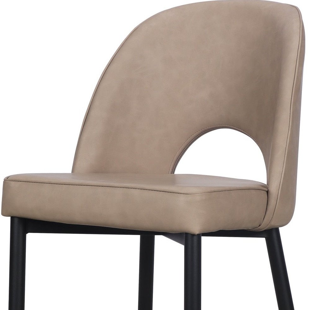 Set of Two Light Gray Slipcovered Faux Leather Dining Side Chairs