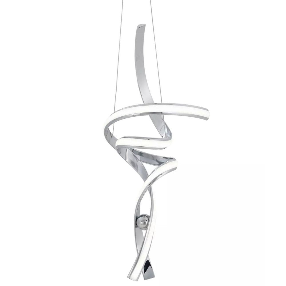 Silver Two Light Metal LED Dimmable Chandelier