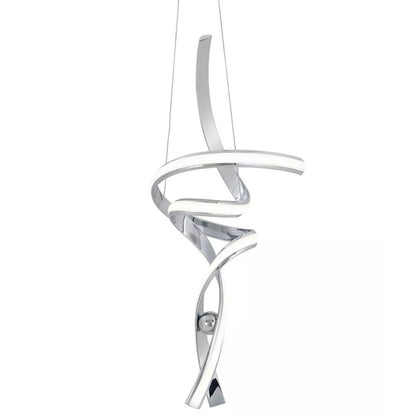 Silver Two Light Metal LED Dimmable Chandelier