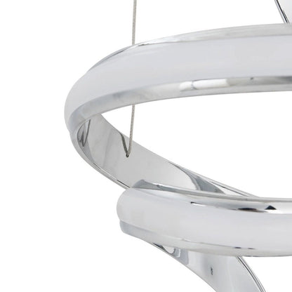 Silver Two Light Metal LED Dimmable Chandelier