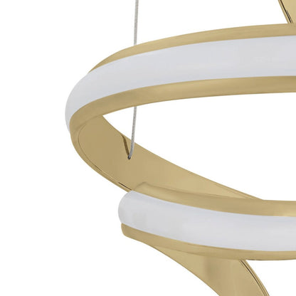 Gold Two Light Metal LED Dimmable Smart Enabled Chandelier