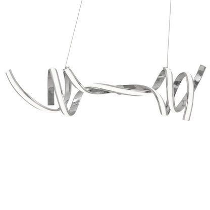 Silver Two Light Metal LED Dimmable Chandelier