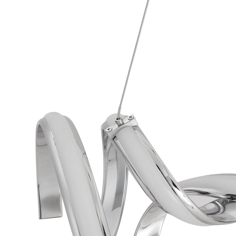 Silver Two Light Metal LED Dimmable Chandelier