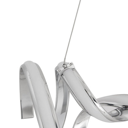 Silver Two Light Metal LED Dimmable Chandelier