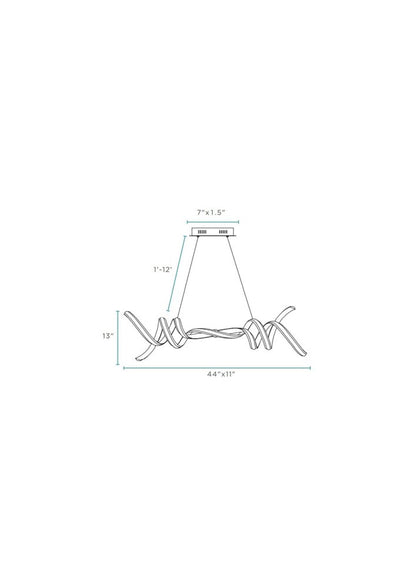 Silver Two Light Metal LED Dimmable Chandelier