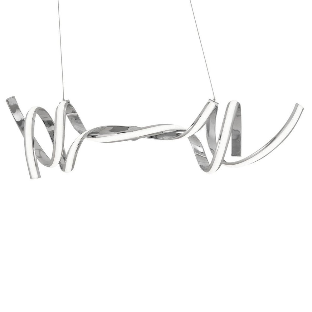Silver Two Light Metal LED Dimmable Chandelier