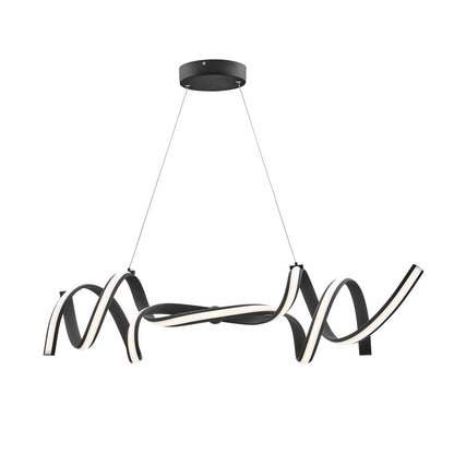 Black Two Light Metal LED Dimmable Chandelier