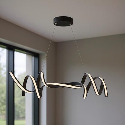 Black Two Light Metal LED Dimmable Chandelier