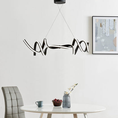 Black Two Light Metal LED Dimmable Chandelier