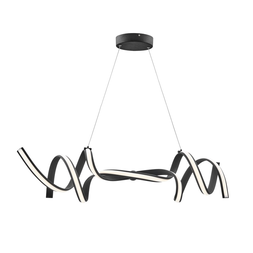 Black Two Light Metal LED Dimmable Chandelier