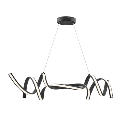 Black Two Light Metal LED Dimmable Chandelier