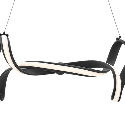 Black Two Light Metal LED Dimmable Chandelier