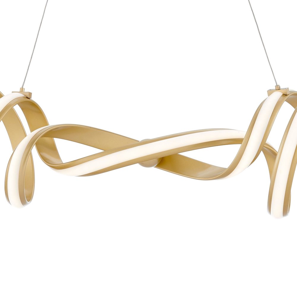 Gold Two Light Metal LED Dimmable Chandelier