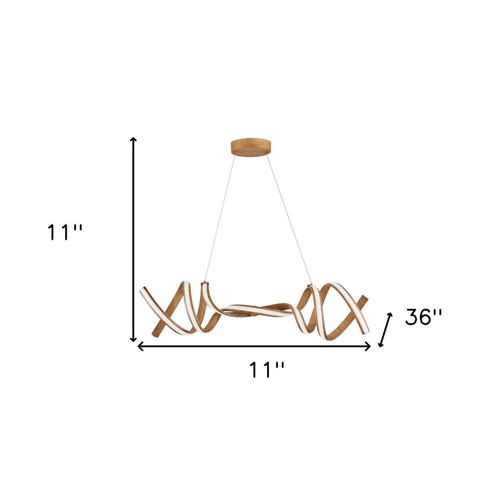 Brown Two Light Metal LED Dimmable Chandelier