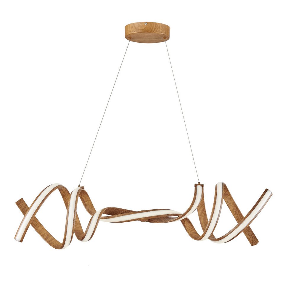 Brown Two Light Metal LED Dimmable Smart Enabled Chandelier