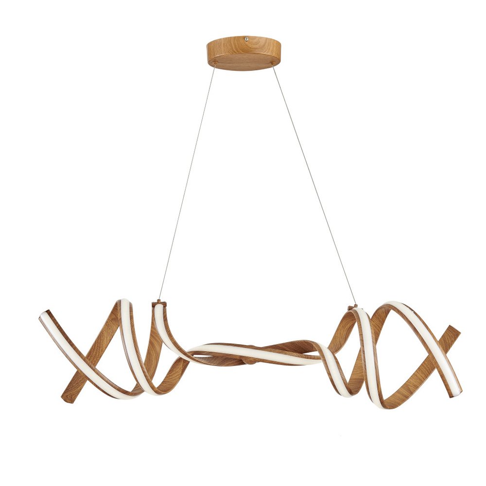 Brown Two Light Metal LED Dimmable Smart Enabled Chandelier