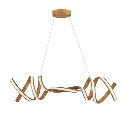 Brown Two Light Metal LED Dimmable Smart Enabled Chandelier