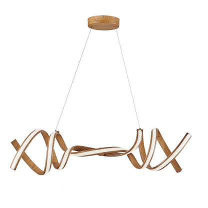 Brown Two Light Metal LED Dimmable Smart Enabled Chandelier