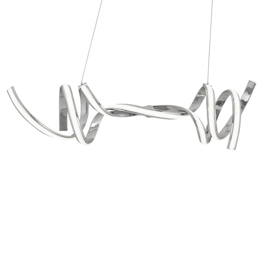 Silver Two Light Metal LED Dimmable Smart Enabled Chandelier