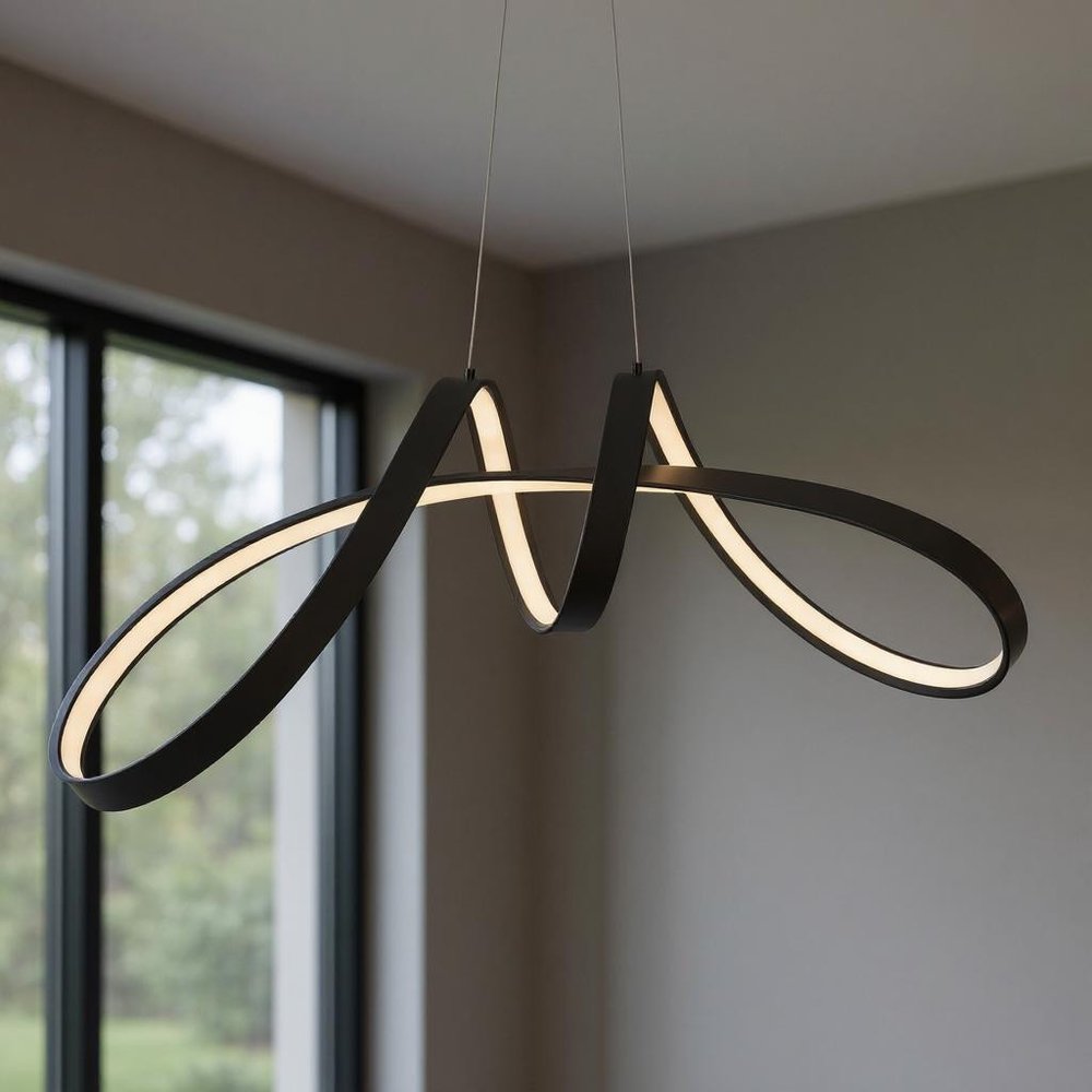 Black Metal LED Dimmable Chandelier